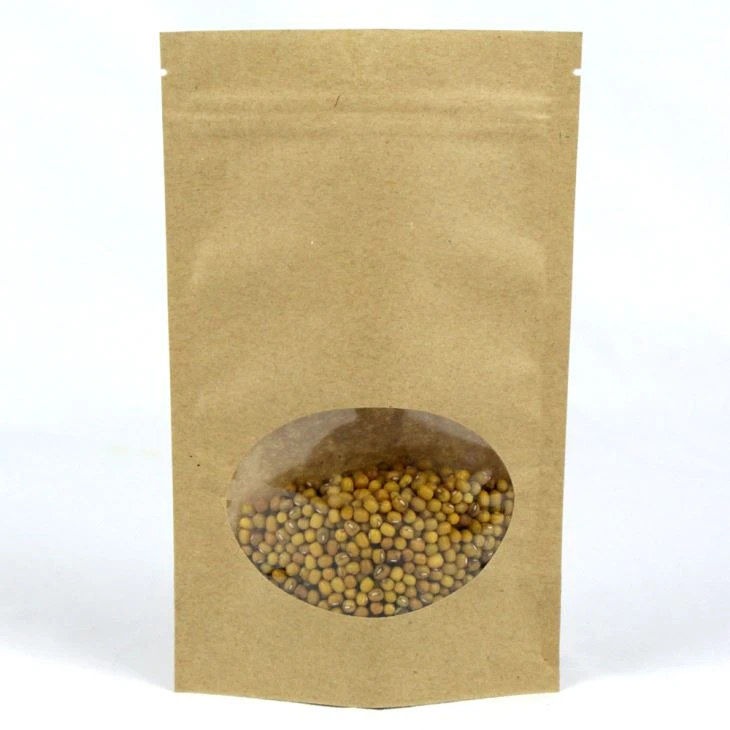 Stand Up Kraft Paper Bags With Window 
