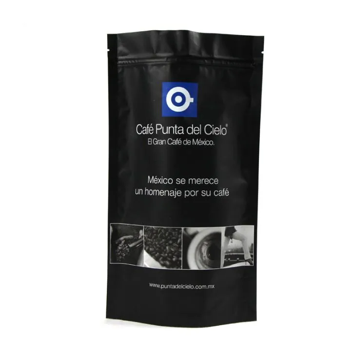 Aluminiumfolie Stand Up Coffee Zipper Pouch