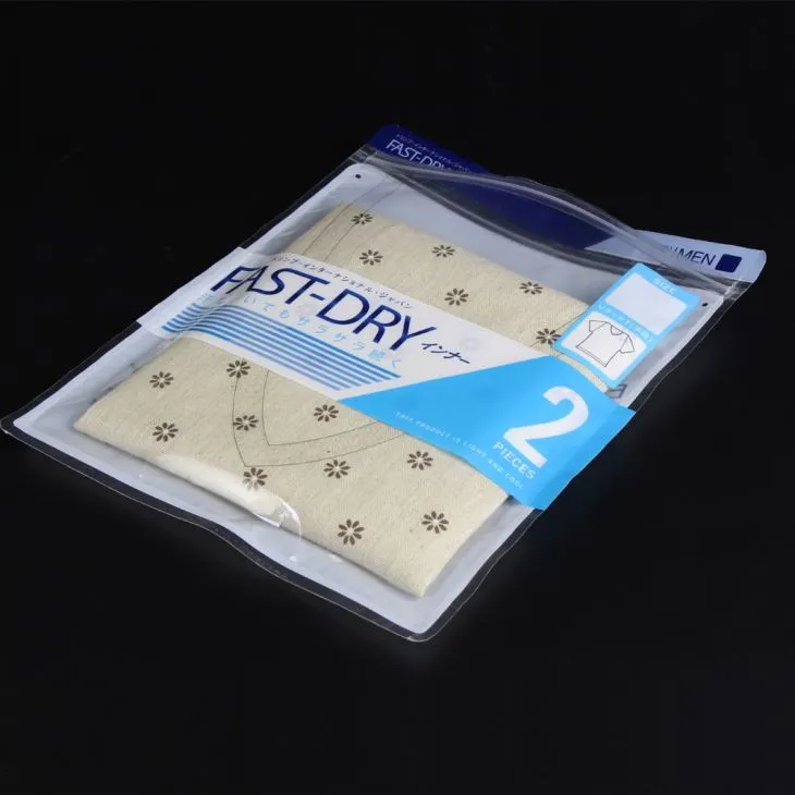 Plastic kledingstuk verpakking zakken met rits Top duidelijk venster aangepaste afdrukken