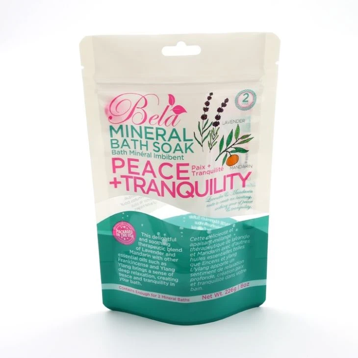 Printed Plastic Stand Up Packaging Pouches Bag With Zipper For Bath Salt