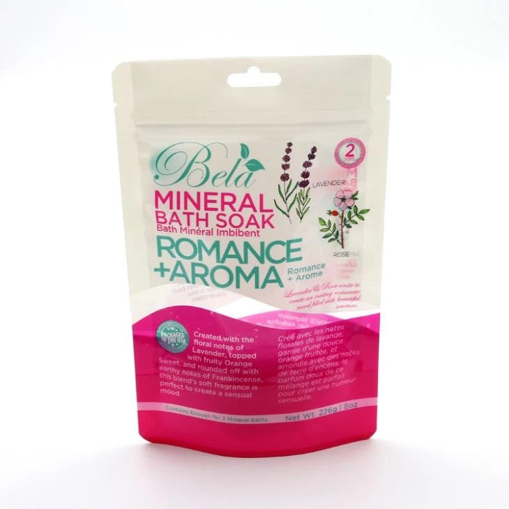 Printed Plastic Stand Up Packaging Pouches Bag With Zipper For Bath Salt