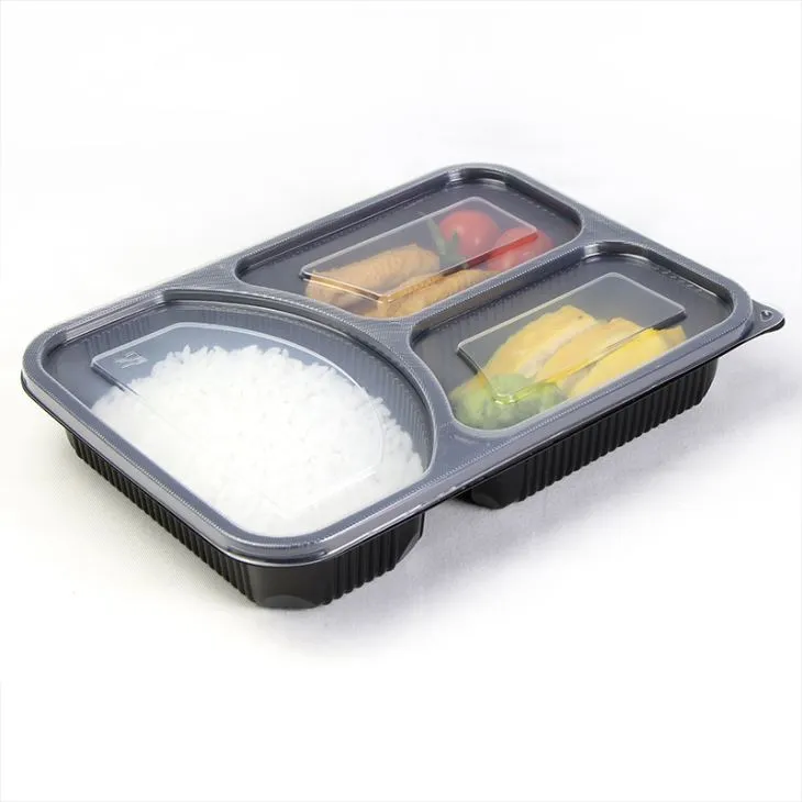 Magnetron Veilige Wegwerp Lunchbox met 3 Compartimenten