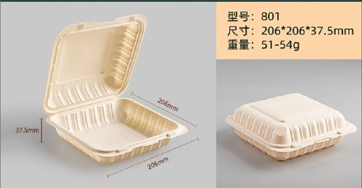 8x8 Inch Scharnierende Take Out Wegwerp Voedsel Container Verpakking Doos Biodegrable