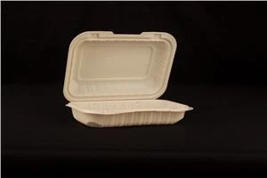 9x6inch Scharnierend om te gaan Clamshell Mineraal Gevulde Afhaalmaaltijden Voedselcontainer Magnetronbestendig