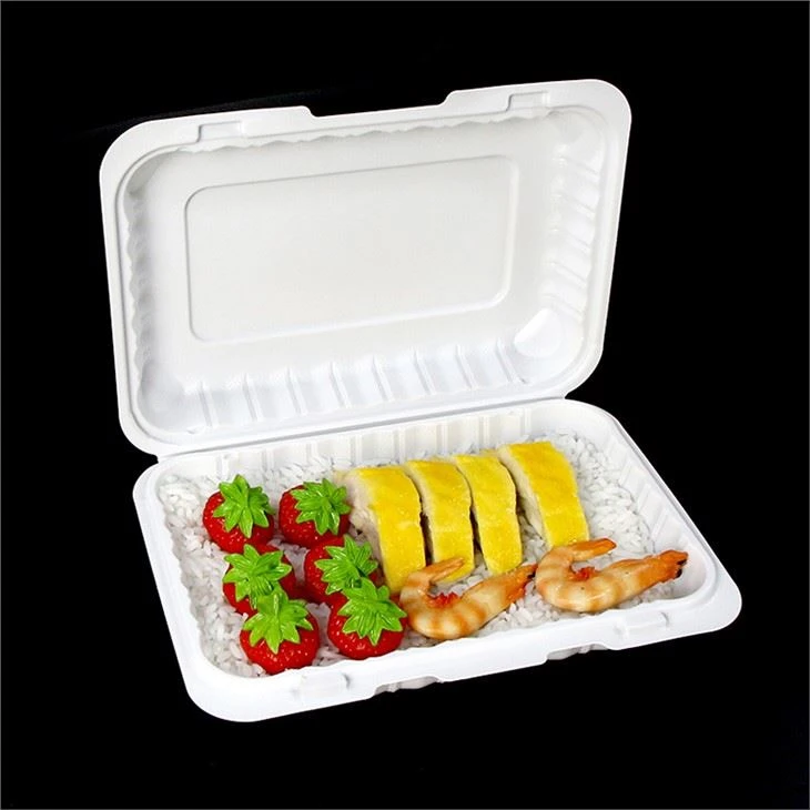 6x9inch Milieuvriendelijk Voedsel Ga Naar Container Magnetron Zwart Zwart Wegwerp Maaltijd Catering Plastic Lunchbox Voedsel Container