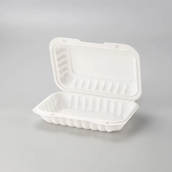 6x9inch Wit Pp Magnetron Voedselcontainers Afhalen Voedsel Om Lunchbox Plastic Herbruikbare Clamshell Voedsel ContainerH