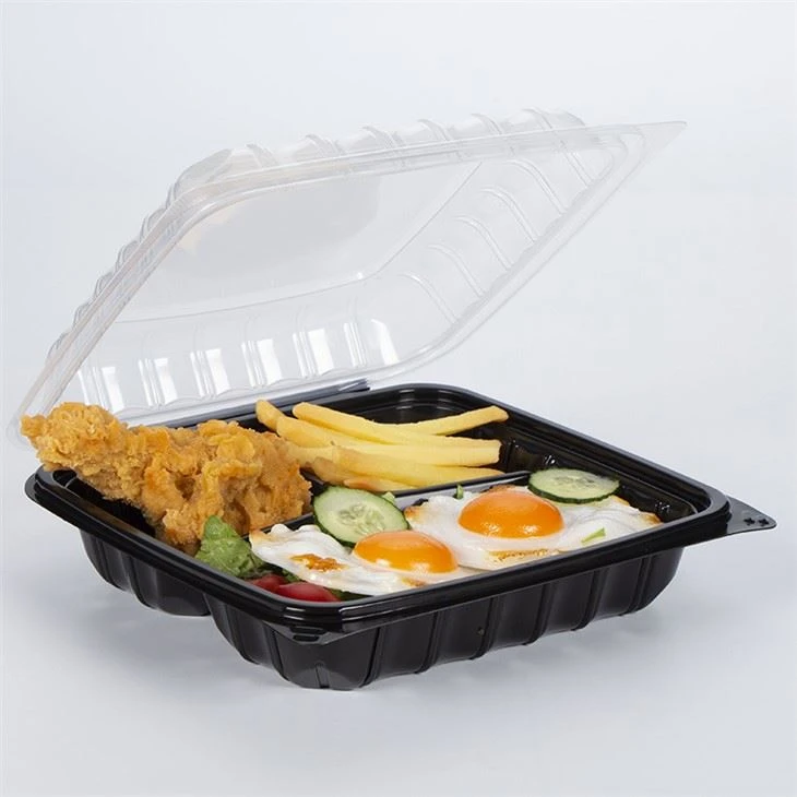 9inch magnetron haal warm voedsel scharnierende voedselcontainers plastic lunchbox