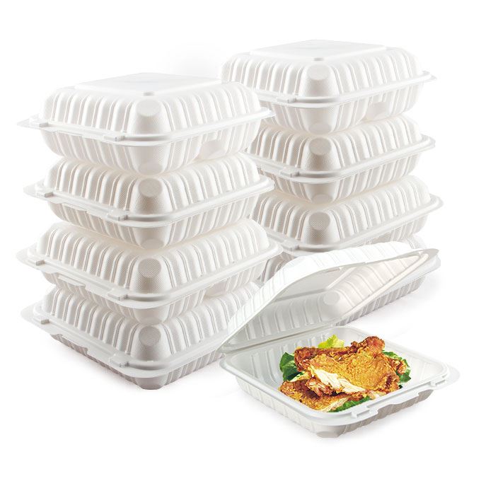 Biologisch afbreekbare Clamshell Afhaalmaaltijden Voedselcontainer Wegwerp Bento Lunchbox Afhaalmaaltijden PP Plastic Voedseldoos Met Geventileerd