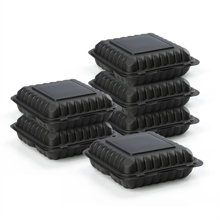 Hoge Kwaliteit Microwavable 9x9x3inch Take Away Herbruikbare Voedsel Opslag Bento Box Wegwerp Maaltijd Prep Voedsel Containers