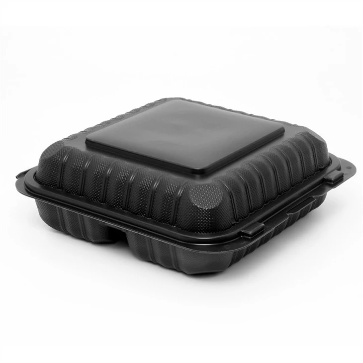High Quality Microwavable 9x9x3inch Take Away Reusable Food Storage Bento Box Disposable Meal Prep Food Containers