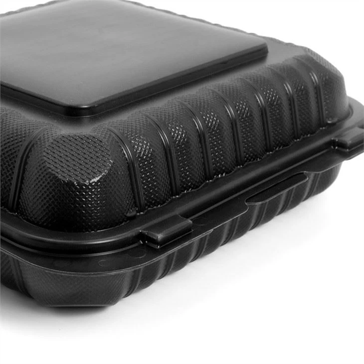 High Quality Microwavable 9x9x3inch Take Away Reusable Food Storage Bento Box Disposable Meal Prep Food Containers