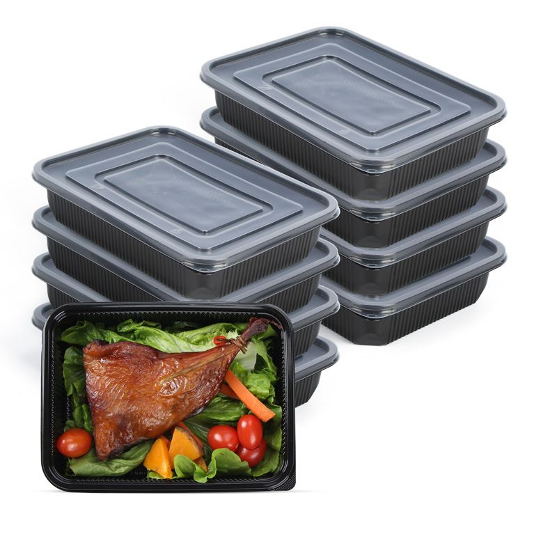 850 ml wegwerp plastic vers voedsel containers 3 compartimenten magnetron vei...