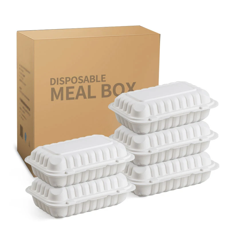 Biologisch afbreekbare voedselverpakking Eco-containers Heet voedsel Clamshel...