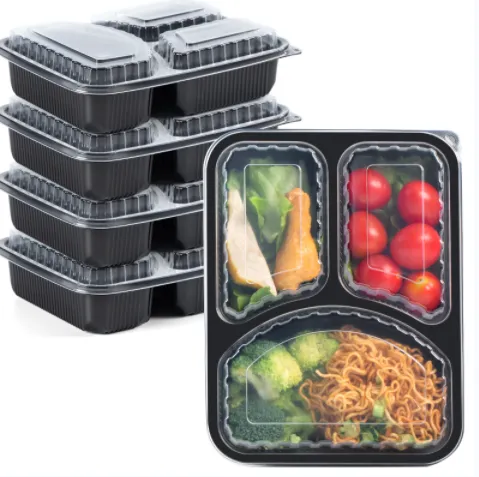 Wegwerpcontainers met 3 compartimenten