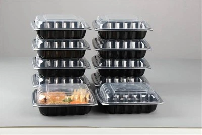 Magnetronvoedselcontainers met 3 compartimenten