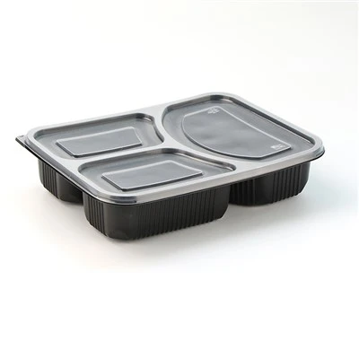 Plastic container met 3 compartimenten