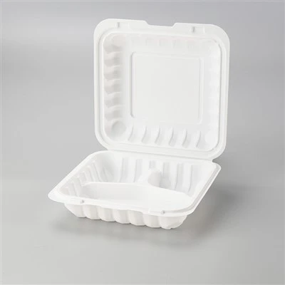 8x8 3 inch MFPP Clamshell scharnierend om witte voedseldoos te gebruiken