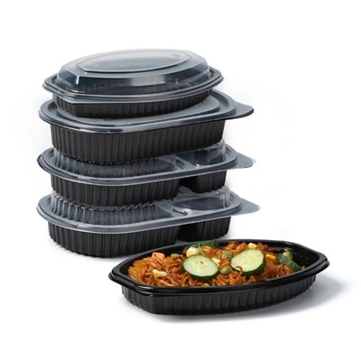 Zwarte maaltijdbereidingscontainers 16 Oz