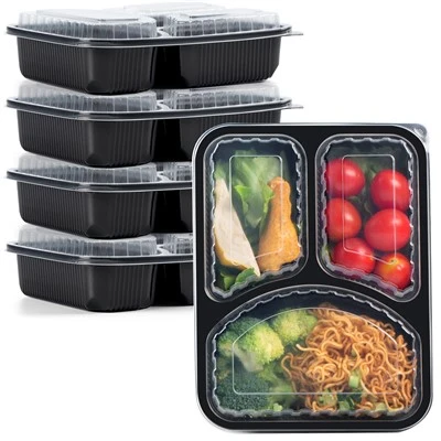 Maaltijdbereidingscontainers Herbruikbaar 3 compartimenten