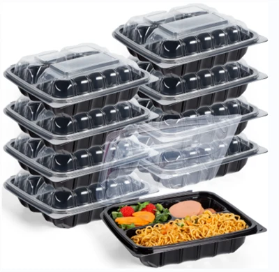 3 Compartimenten PP To Go-container voor voedsel