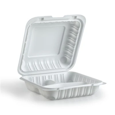 Witte voedselcontainer om mee te nemen