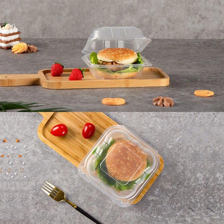 Doorzichtige plastic containers met deksels voor voedsel