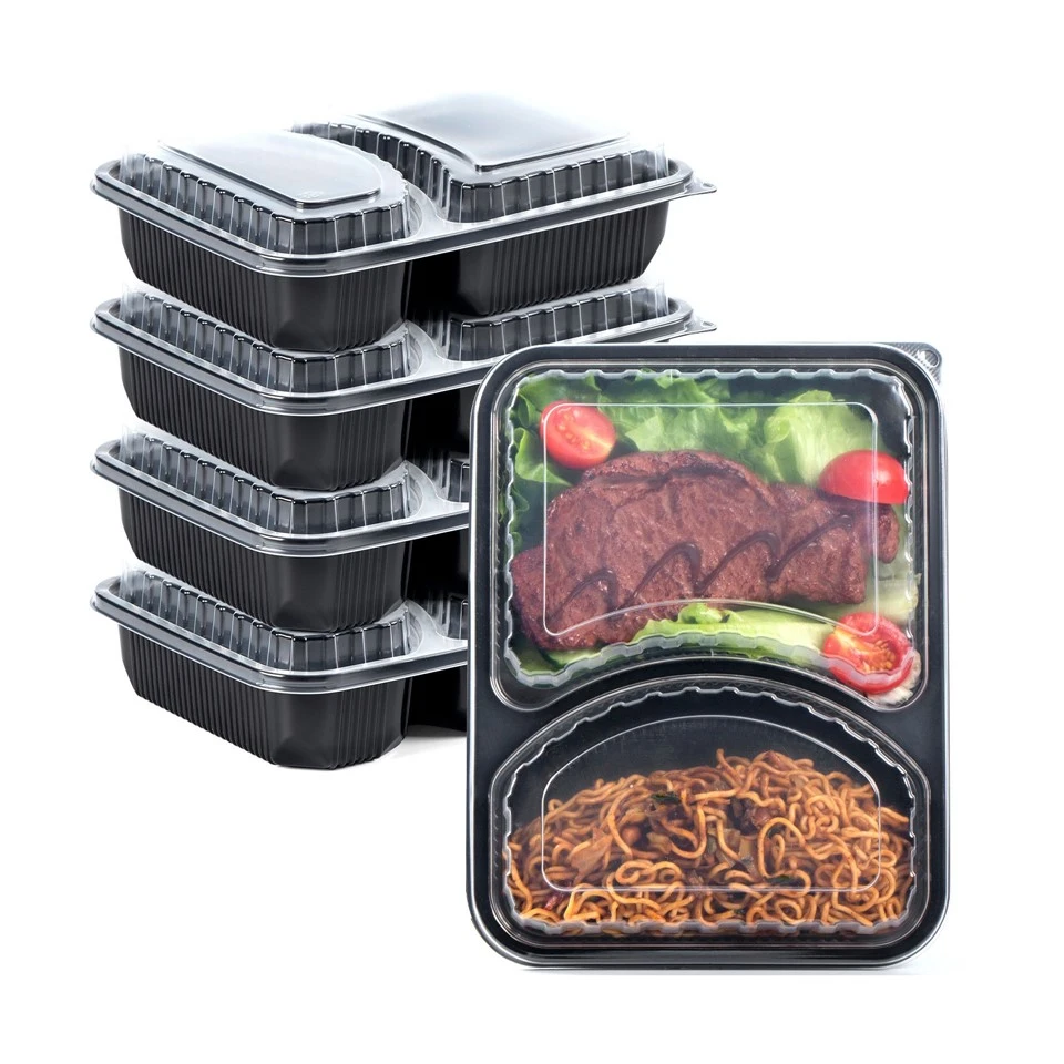 Zwarte maaltijdbereidingscontainers