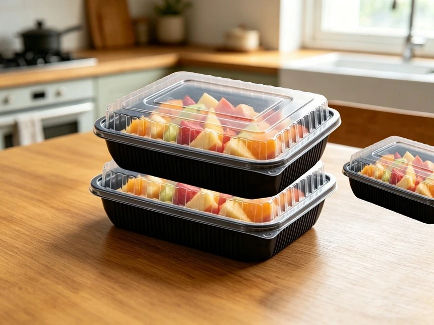 black meal prep container